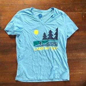 Life is Good V-Neck Top Size M